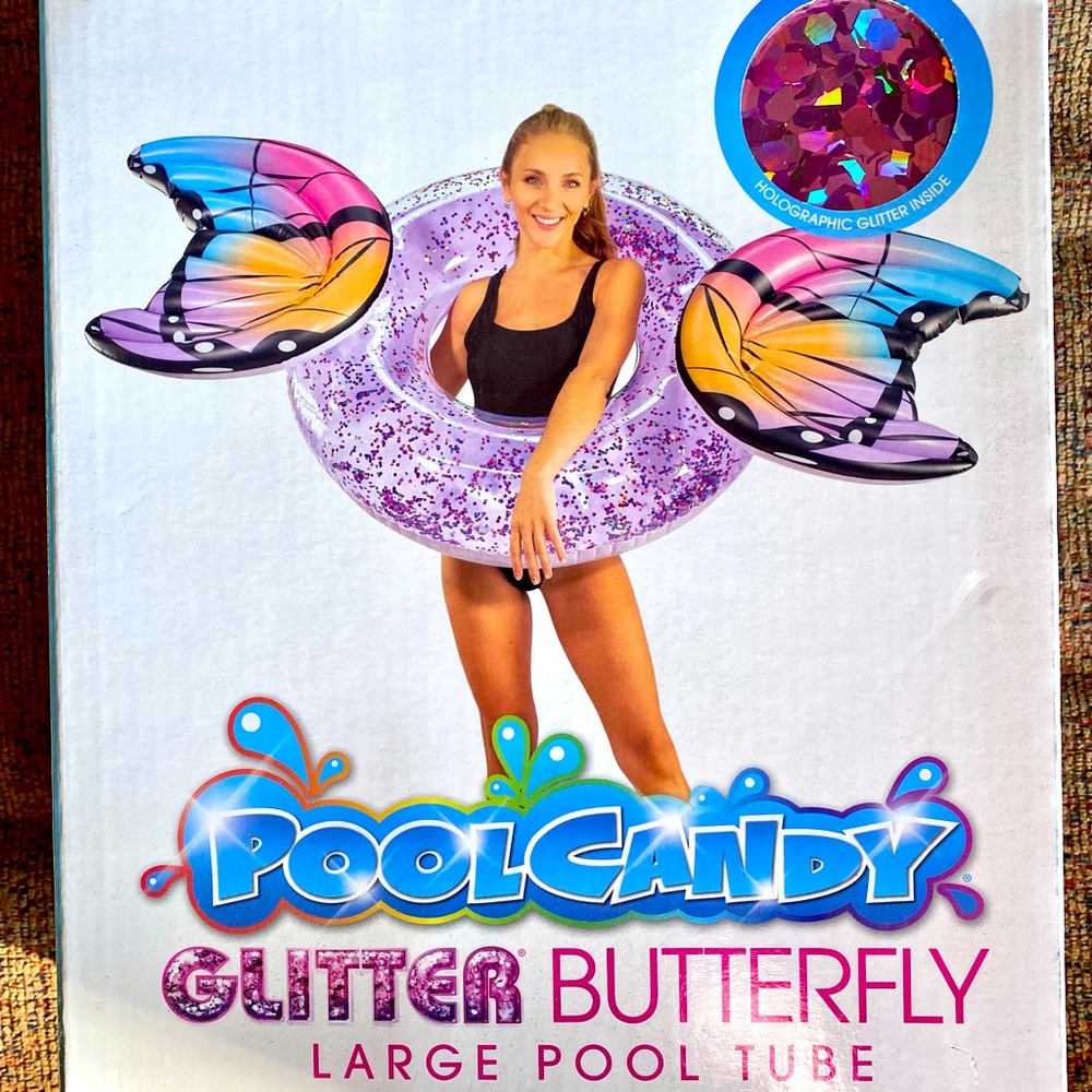 NEW Glitter Butterfly Large Pool Tube
